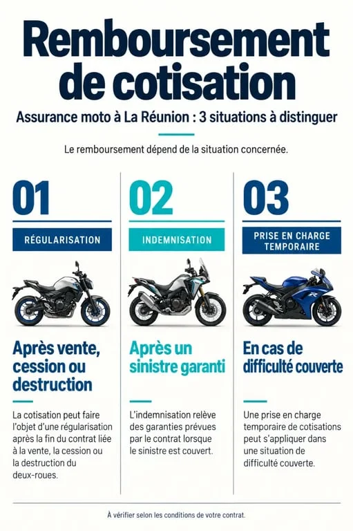 Remboursement cotisation assurance moto à La Réunion : régularisation, indemnisation et prise en charge